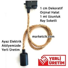 Resim Dekoratif Ray Soketli 1Cm Halat Sarkıt E27 Duylu 