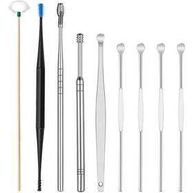 Resim Yifomall Parlak Kulak Temizleme Seti - 9 Parça Işıklı Kaşık İle Pratik Ve Etkili Bakım 