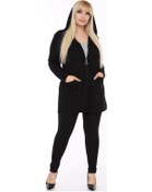 Resim Kadın Siyah Büyük Beden Sweatshirt 2F-0428 Siyah 