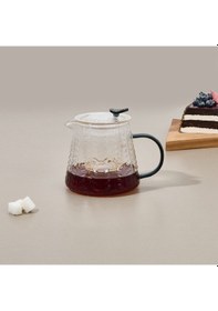 Resim Tohanaa Borosilikat Cam Bitki Çayı Demliği - Şeffaf / Yeşil - 500 Ml Renkli 
