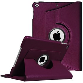 Resim Apple Ipad 9.7 2018 (a1893-a1954) Kılıf 360 Dönerli Stand Deri Mor 