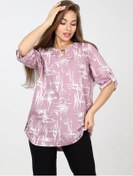 Resim İlookhome Büyük Beden Sonbahar İçin Bol Kesim Ev Tuniği Bluz 325808180 Kuru Gül 