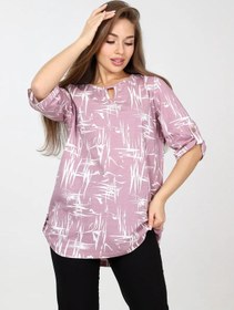 Resim İlookhome Büyük Beden Sonbahar İçin Bol Kesim Ev Tuniği Bluz 325808180 Kuru Gül 