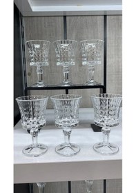 Resim 6 Lı Cam Ayaklı Kahve Yanı Su Bardağı Bardak 120ml 