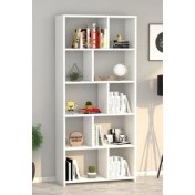 Resim Moonlife London Modern Beyaz Kitaplık 5 Raflı Suntalam Malzeme ile 160 cm Yükseklik 