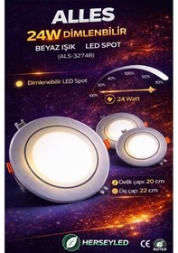 Resim 24w Dimlenebilir Led Spot Beyaz Beyaz 