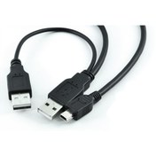 Resim WOZLO Harici Diskler Için 2 Usb 5 Pin Mini Usb Y Kablo Harddisk Kablosu 