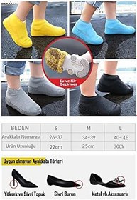 Resim TechnoSmart Silikon Yağmur Koruyucu Ayakkabı Kılıfı Kaymaz Su Kir Geçirmez Siyah S 