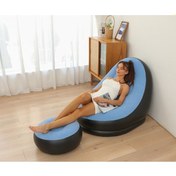 Resim Dancemonkey Pedallı Şişme Koltuk - 2 Parça, Taşınabilir Dış Mekan Mobilyası, Açık Mavi Açık Mavi 