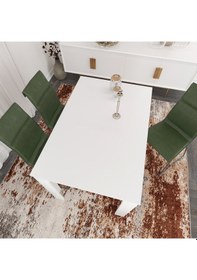 Resim Single Beyaz Dikdörtgen Yemek Masası 120x80 / Beyaz 