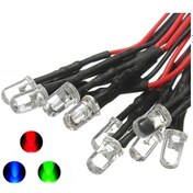 Resim 12v 5mm Şeffaf Flaşör Rgb Yavaş Mantar Led 0,22mm²20 Cm Kablolu 5adet 