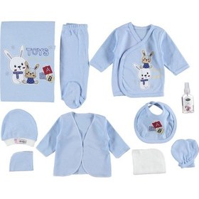 Resim Tavşan Baskılı 10'lu Zıbın Seti Pembe 