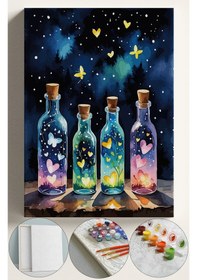 Resim Sayılarla Boyama Seti Numaralı Tuval Fırça Boya 40x50 Cm - Dilek Şişesi 