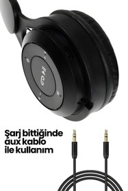 Resim Polygold Tavşan Kulaklı Bluetooth Kablosuz Kulaklık Rengarenk Işıklı Çocuk Kulaklığı Kablolu/ 