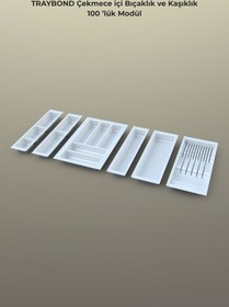 Resim Çekmece Içi Kaşıklık Ve Bıçaklık Düzenleyici Beyaz, 94x48 Yandan Ve Boydan 4cm Kesilebilir Beyaz 