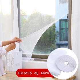 Resim Omak - Sineklik Yıkanabilir Pencere Sinekliği Cırt Bantlı Yapışkanlı 130 cm x 150 cm 6'lı 