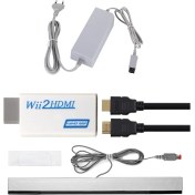 Resim Spibicyy Ac Güç Adaptörü + Wii2 - HDMI Uyumlu Adaptör + Kablolu Hareket Sensörü Çubuğu + Wii Ab Fişi Için HDMI Uyumlu Kablo Seti (Yurt Dışından) 