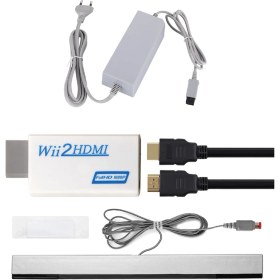Resim Spibicyy Ac Güç Adaptörü + Wii2 - HDMI Uyumlu Adaptör + Kablolu Hareket Sensörü Çubuğu + Wii Ab Fişi Için HDMI Uyumlu Kablo Seti (Yurt Dışından) 