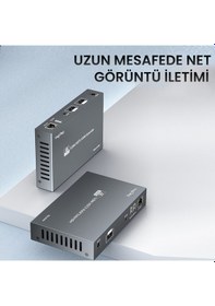 Resim Veggieg 4k 30hz Hdmı Kvm Extender 120 Metre Cat5e/6 Hdmı Menzil Genişletici Uzatıcı 