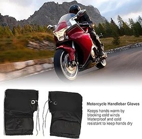 Resim Cosiki Binicilik Eldivenleri Su Geçirmez Aşınmaya dayanıklı Pamuklu Motosiklet Eldivenleri Kar Araci Için 1 Çift (Gidon Ağzı için 16cm/6.3in) 