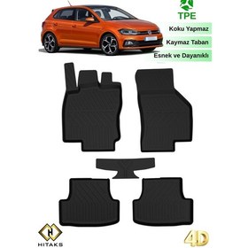 Resim Hitaks Vw Polo 4d Oto Paspas 2017 2021 Arası Uyumlu Siyah Paspas Seti 