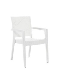 Resim Novussi Liverno Rattan BEYAZ Masa Takımı 90*150 Camlı Masa 6 Adet Beyaz 