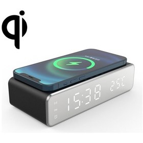 Resim Sunskyy W258 Saat Sıcaklık Göstergeli Masaüstü Telefon Kulaklık Kablosuz Şarj 5w Siyah 