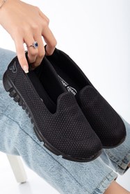 Resim moun shoes Kadın Siyah Memory Ortopedik Taban Günlük Ayakkabı 