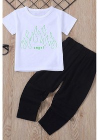 Resim Uyguntarz Çocuk Unisex White Angel Alt - Üst Eşofman Takımı Beyaz 