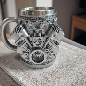 Resim Vintage V8 Motor Tasarımı Paslanmaz Çelik Kahve Bardağı - Dayanıklı, Tekrar Kullanılabilir, Elde Yıkanabilir, Araba Tutkunları ve Günlük Kullanım İçin Mükemmel, Noel, Cadılar Bayramı, Paskalya, Şükran Günü, Araba Tutkunu Hediyesi İçin İdeal, Cadılar Bayramı Hediyesi|Vintage Motor Bardağı|Paslanmaz Çelik Bardak 