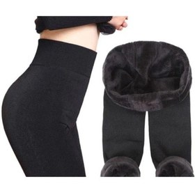 Resim Bonbonetti Chocolate Baby & Kids Içi Peluşlu Kışlık Termal Tayt Içlik Siyah Kadın Peluş Tayt 9020 Siyah-18752 