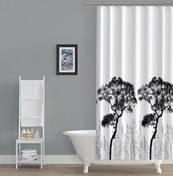 Resim Zethome Banyo Perdesi 2x120x200 Çift Kanat Duş Perdesi Halka Hediyeli Duşakabin Perdesi 3391 