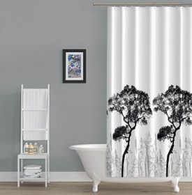 Resim Zethome Banyo Perdesi 2x120x200 Çift Kanat Duş Perdesi Halka Hediyeli Duşakabin Perdesi 3391 