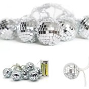 Resim Mini Disko Topu Dekoratif Süsleme 10’lu LED Zinciri Pilli Süs LED 