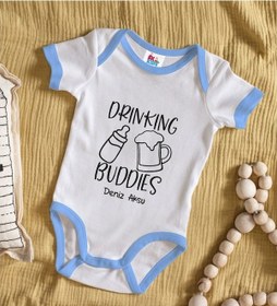 Resim Bitmeyenkartus Bk Kids Kişiye Özel Mavi Bebek Body Zıbın - Model 1 Çok Renkli 