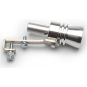 Resim Vkemall Motorcycle Exhaust Turbo Sound Simulator, Silver Xl Size - Wear-resistant, Compact, Easy To Install Auto Modification Accessory 