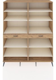 Resim Kronos Gardrop 10 Raflı 2 Çekmeceli 176x59x221 Çam-aytaşı/çam Beyaz 