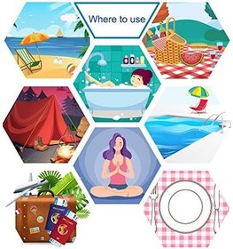 Resim Vücut ve Baş İnce Havlu Seti - Plaj - Havuz- Fitness için uygun - çizgili yeşil 