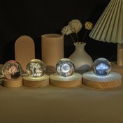 Resim LED Katı Ahşap Lamba, Kendin Yap Romantik Gece Lambası, Kristal Cam Lamba Tabanı, Anahtar Kayıt Lambası, USB Ekran Lambası, Otel Için Işık Dönen Ekran Standı 