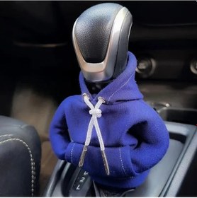 Resim Dofolink Evrensel Araba Vites Kolu Kılıfı - Yumuşak Kumaş, Trendy Stili, Tüm Araç Modellerine Uygun, Siyah Mavi, Araba İç Dizaynını Özelleştirin 