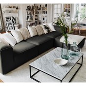 Resim Home Relax Soft 4 Modül Köşe Takımı (siyah) keten 900 