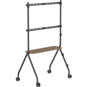Resim Cletech Tekerlekli Şövale Tv Standı 49"-80" Inç | Raflı | 50 kg Taşıma Kapasiteli | Mobil Tv Sehpası 