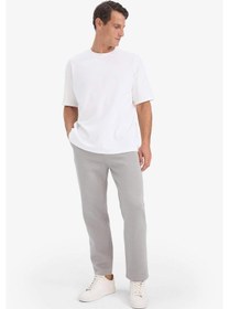 Resim Defacto Regular Fit Beli Bağcıklı Cepli Düz Paça Kalın Eşofman Altı D7836ax25augr198 Gri 