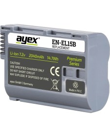 Resim Ayex EN-EL15B Batarya Nikon Z6, Z7, V1, D7500, D7200, D7100, D7000, D500, D750, D800, D600 ile Uyumlu 