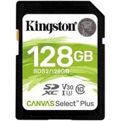 Resim 128GB SDXC Canvas Select Plus 100R C10 UHS-I U3 V30 SDS2/128GB Kingston