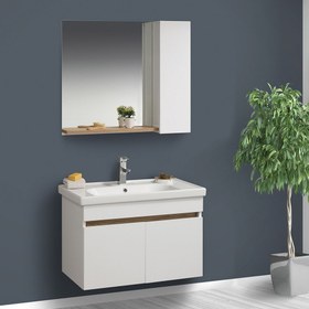 Resim Bella Banyo Dolabı Takım 80 cm Belly - Beyaz 