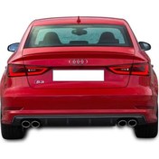 Resim Audi A3 8V (2017-2019) S3 Style Arka Tampon Difüzör (Plastik) 