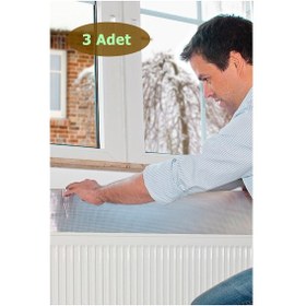 Resim 3 Adet Kalorifer Peteği Arkasına Alüminyum Folyo Metalize Plaka Petek Arkalığı Isı Yalıtım Levhası 