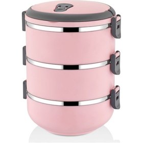 Resim Mobgift Freshbox 3 Katlı Sefer Tası Yemek Termosu Pudra Pembe N1125171 Çok Renkli 