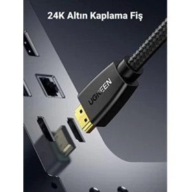 Resim Ugreen 4K HDMI Kablosu Arc 3D Ethernet Için Ps5 Xbox Series S DVD Monitör (1m) 